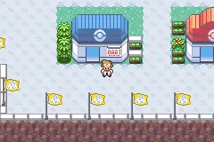 Buying a ticket at the Battle Frontier shop.