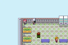 Lucas waiting on the rooftop of the Lilycove City Department Store.