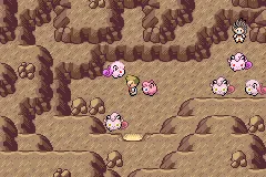 Scream Tail appearing in the cave with Jigglypuff leading the party.