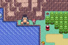 Snorlax blocking the entrance to the Altering Cave.