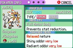 Ubicación de Solgaleo